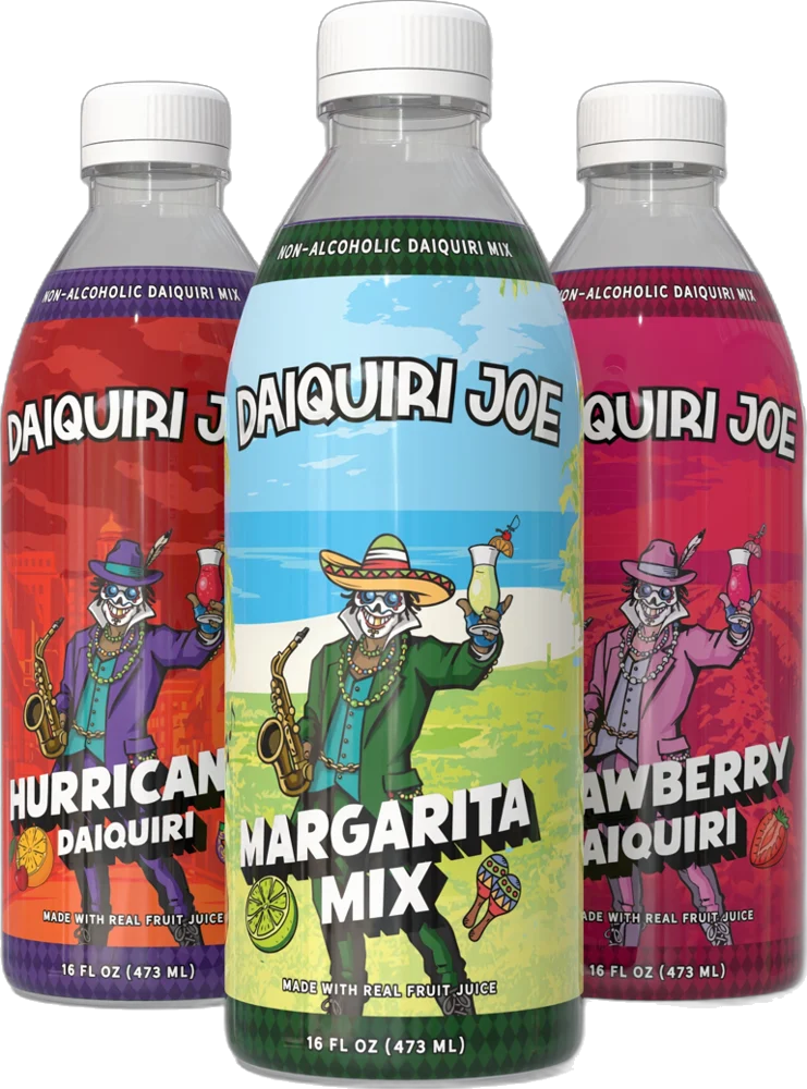 Hurricane, Margarita and Strawberry bottles